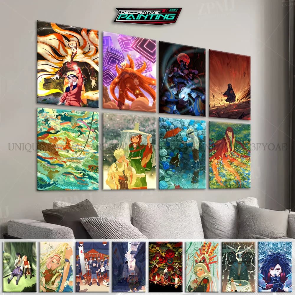 Uzumaki Naruto Decorazione della casa Tela Pittura Anime Uchiha Madara Wall Art Poster Immagine HD Senza cornice per il sfondo del comodino