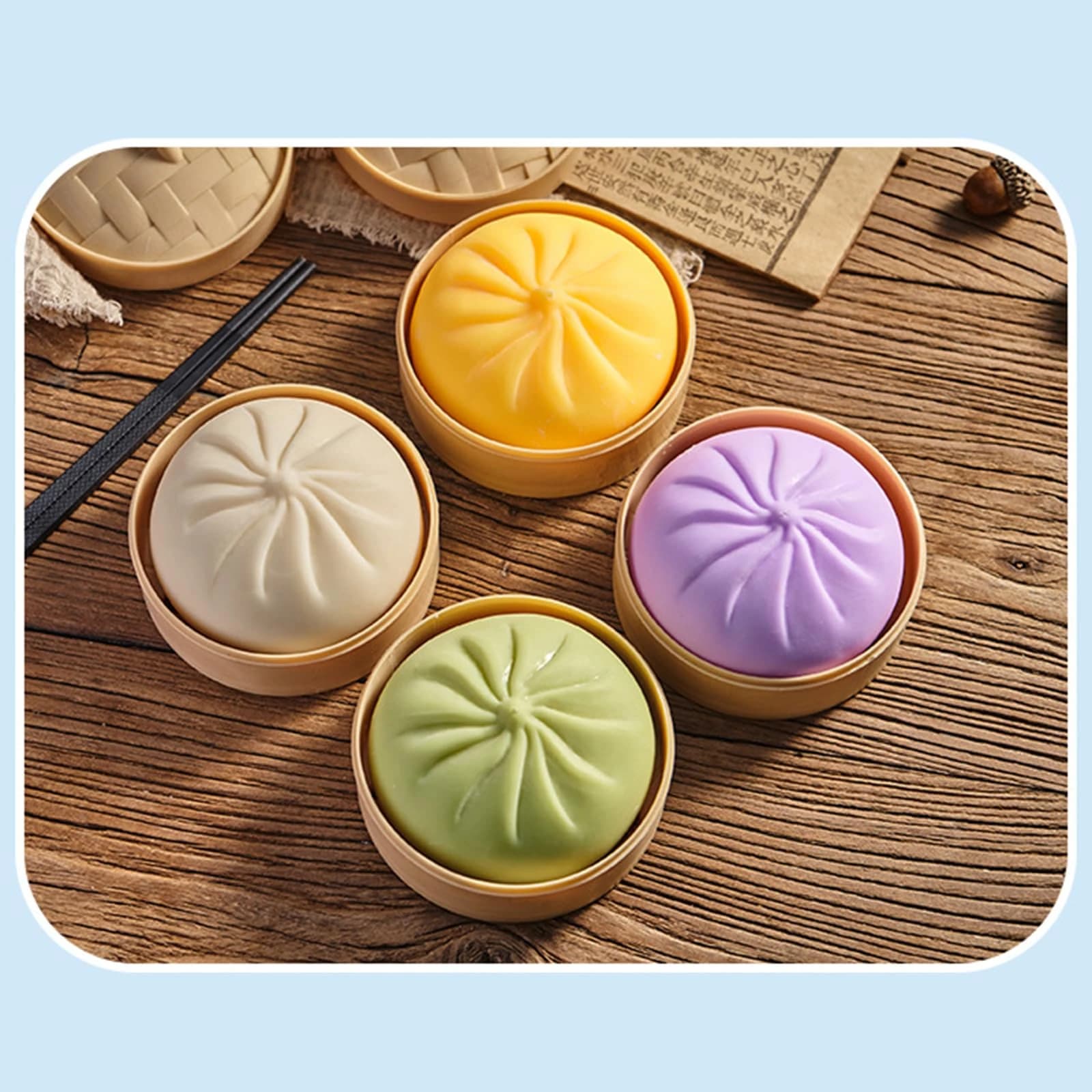 Divertimento colorato panino agitarsi sensoriali spremere la pasta antistress giocattolo a mano panino creativo realistico cottura a vapore casa delle bambole decorazioni