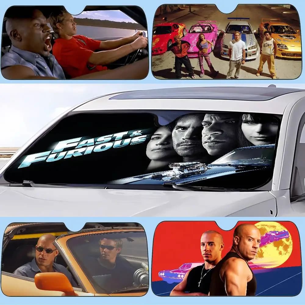 Parasole per auto Movie F-Fast And F-Furious, copertura per parabrezza, protezione UV, accessori per auto
