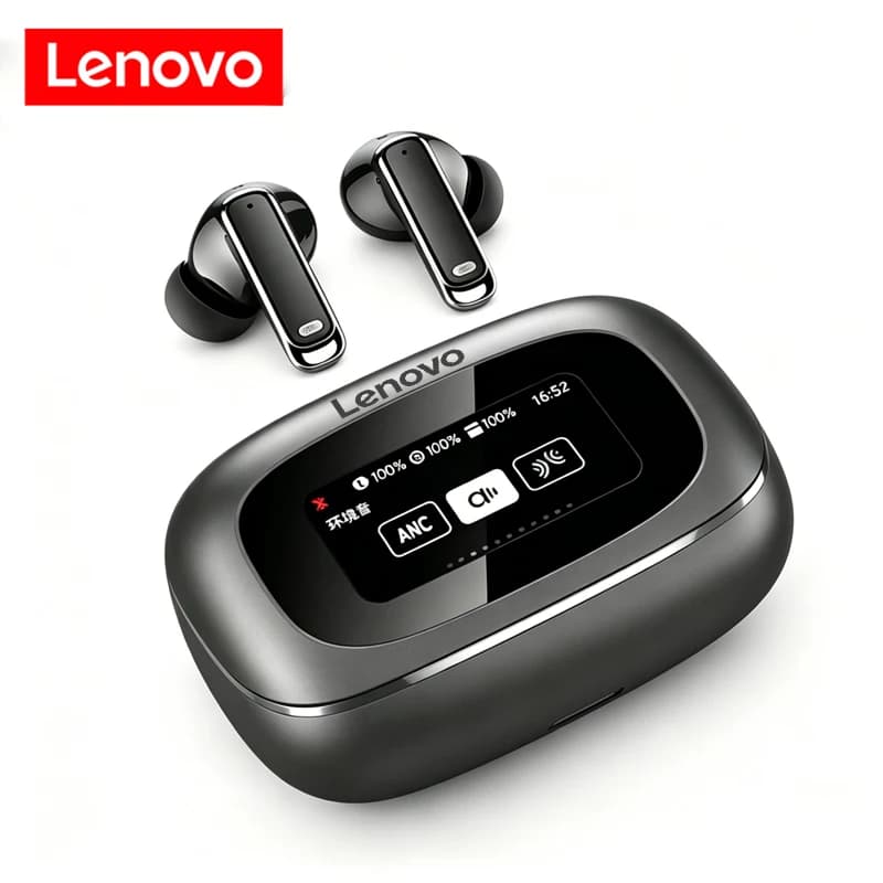 Lenovo TOUR PRO6 Auricolari Wireless TWS con Schermo Touch Multifunzione, Lunga Durata della Batteria, Cancellazione del Rumore ANC, Bassi Potenti