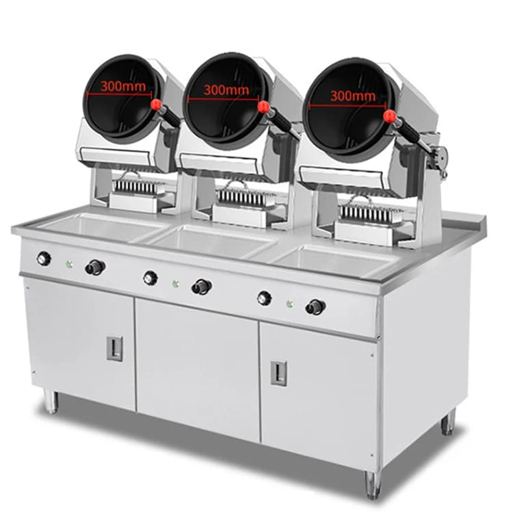 Restaurant fried rice machine, smart robot, stove, pan, gas