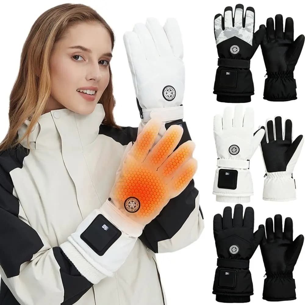 Windproof Electric Heated Gloves Thickening And Velvet Cold-Proof Smart Heated Gloves Adjustable Touch Screen