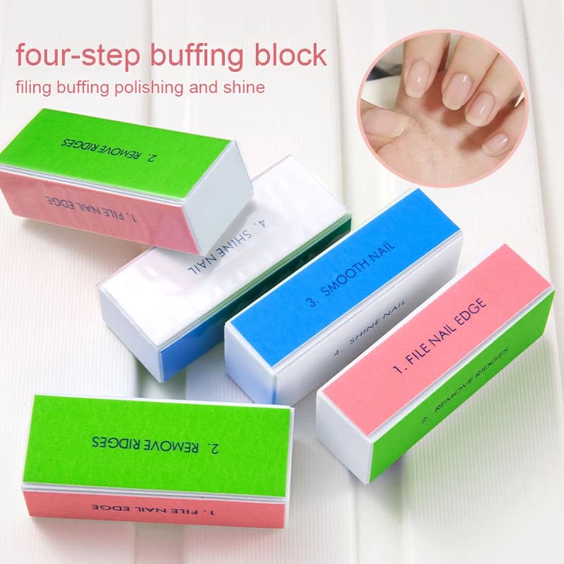 5/10pcs Buffer per unghie Blocco di lucidatura colorato a 4 fasi Lucidatura lucida Lima per unghie Kit di strumenti per levigatura per manicure Macinare le unghie naturali