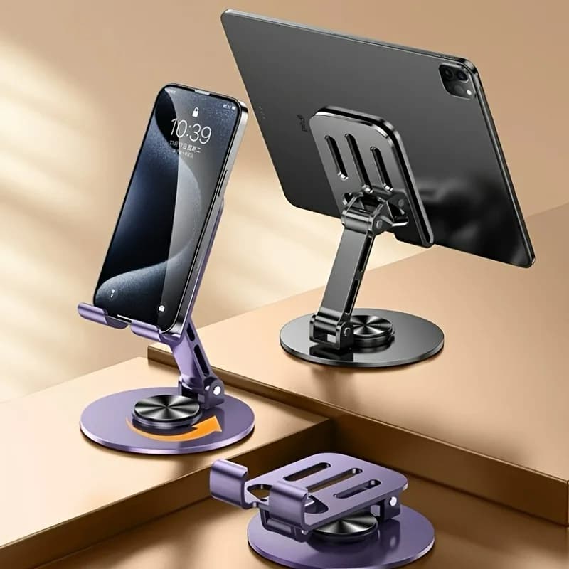 720 Rotate Aluminum Alloy Tablet Holders for IPad Adjustable Folding Lazy Desktop Live Desk Holder Mobile Phone Stand Mount
