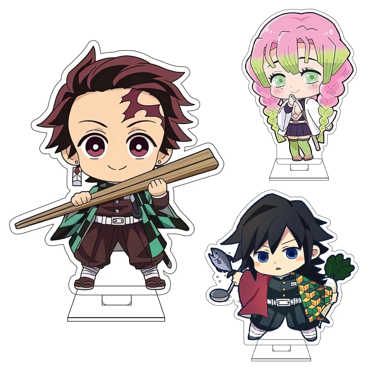 Statuetta in Acrilico da 10CM di Personaggi Anime Demon Cosplay, Tomioka Giyuu Rengoku Senjuro, Ornamenti e Regali
