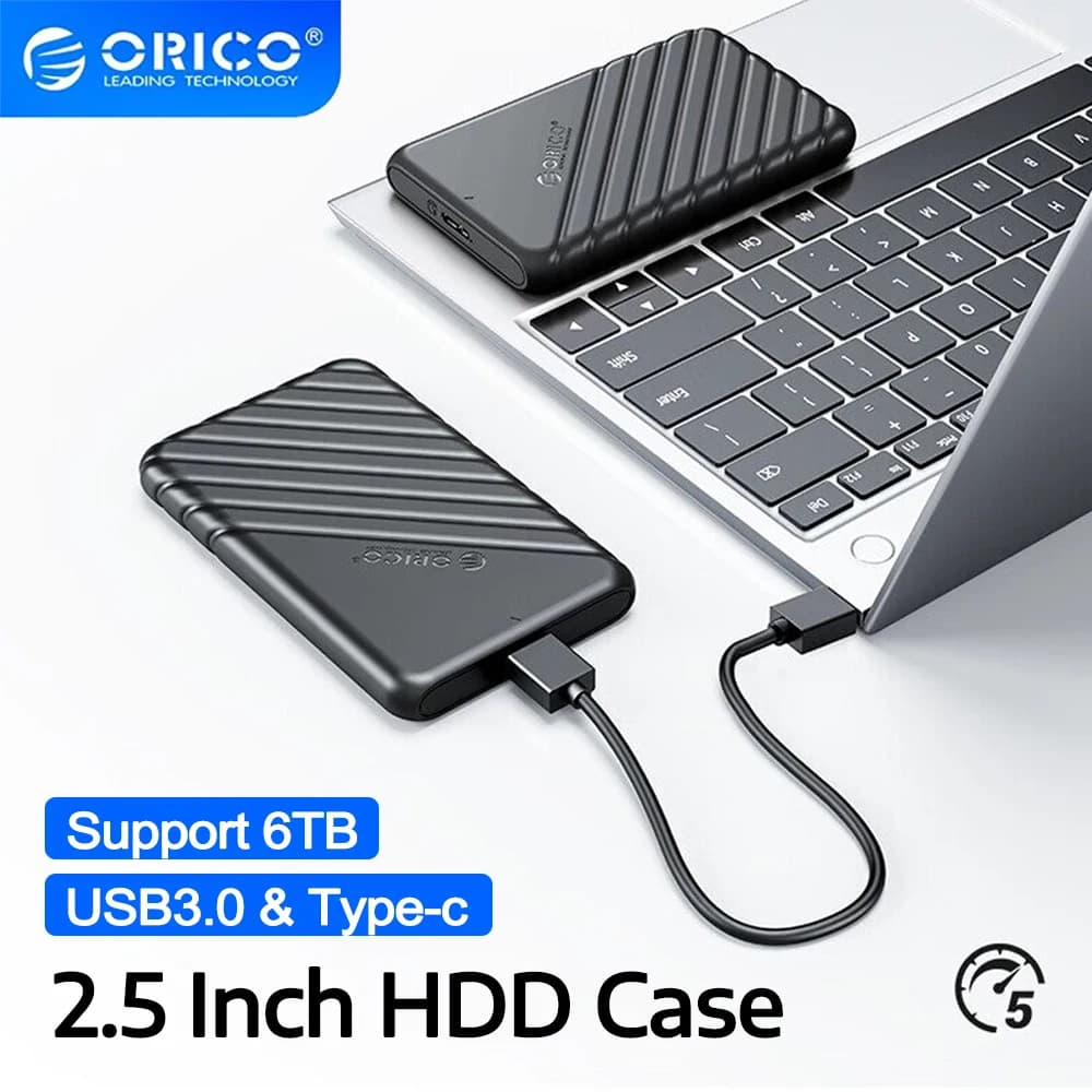 ORICO Box Esterno per Disco Rigido da 2.5 Pollici, Case USB Type-C SATA 5Gbps per SSD/HDD da 9.5/7mm, per PC