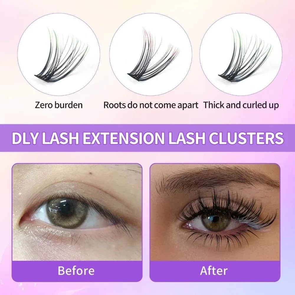 Makeup Tool Colorful Gradient False Eyelashes Glitter DIY Individual Grafting Eyelashes Cluster Lashes Beauty