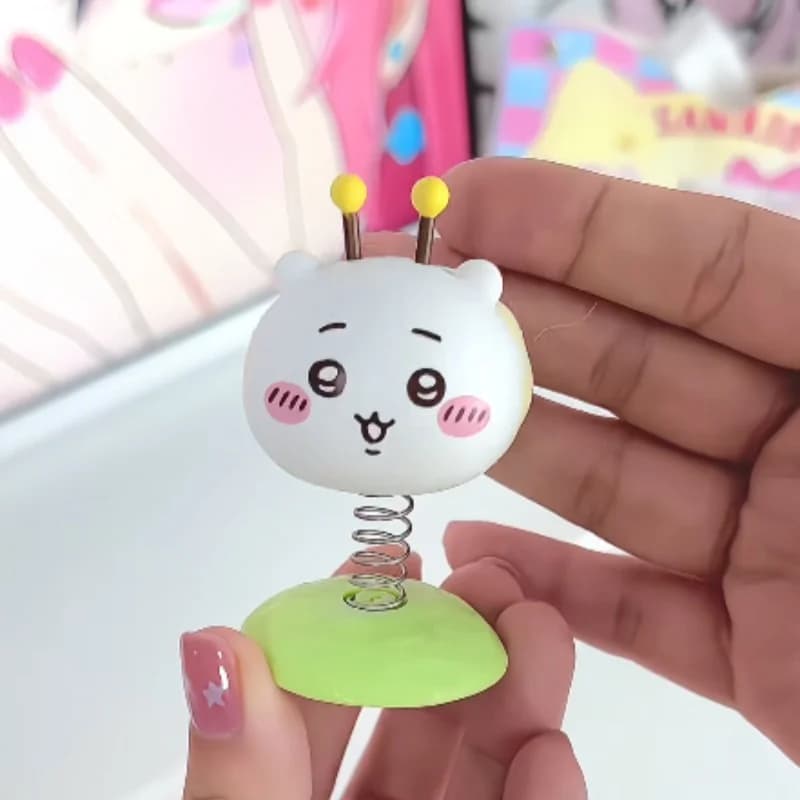 In Stock Chiikawa Little Bee Swinging Music Car Ornament Trendy Play Figure Model Toy Doll Anime Peripheral Female Birthday Gift