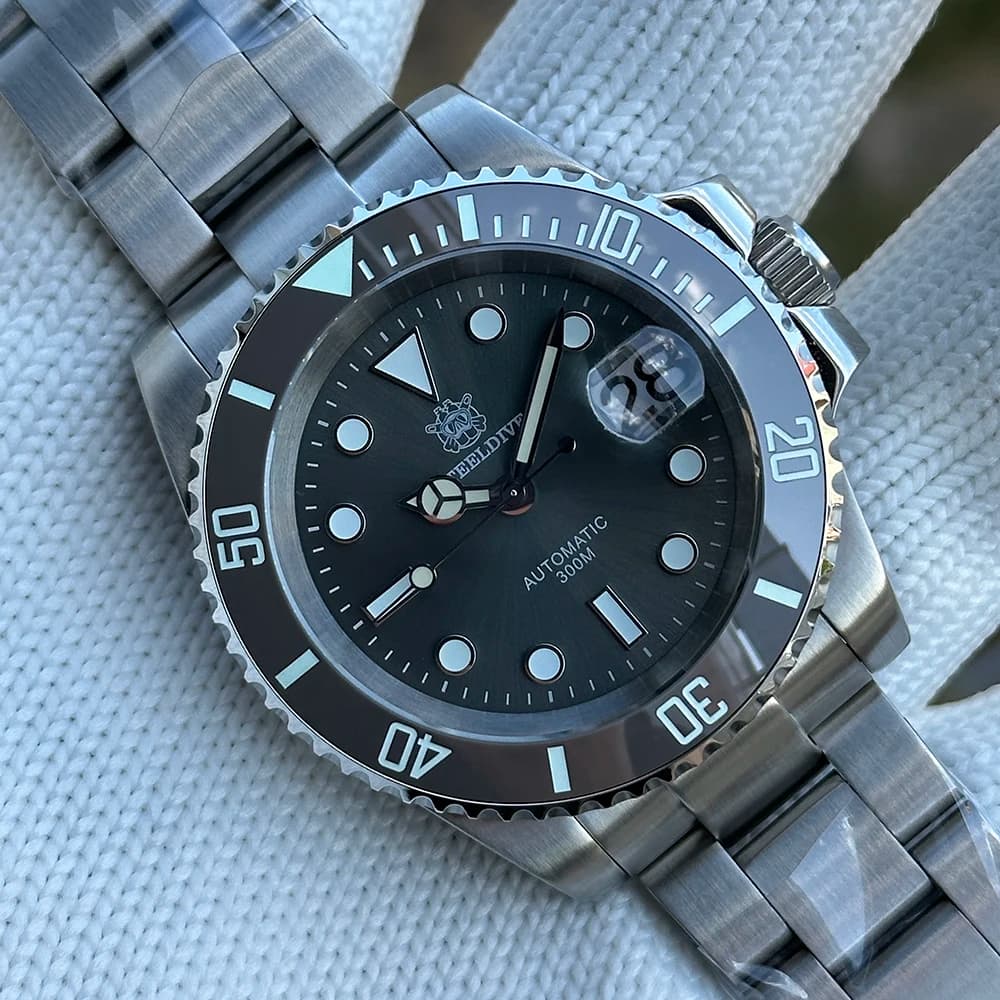 SD1953 stainless steel gray dial NH35 watch Steeldive 40,5 mm STEELDIVE brand sapphire crystal man watches underwater hombre