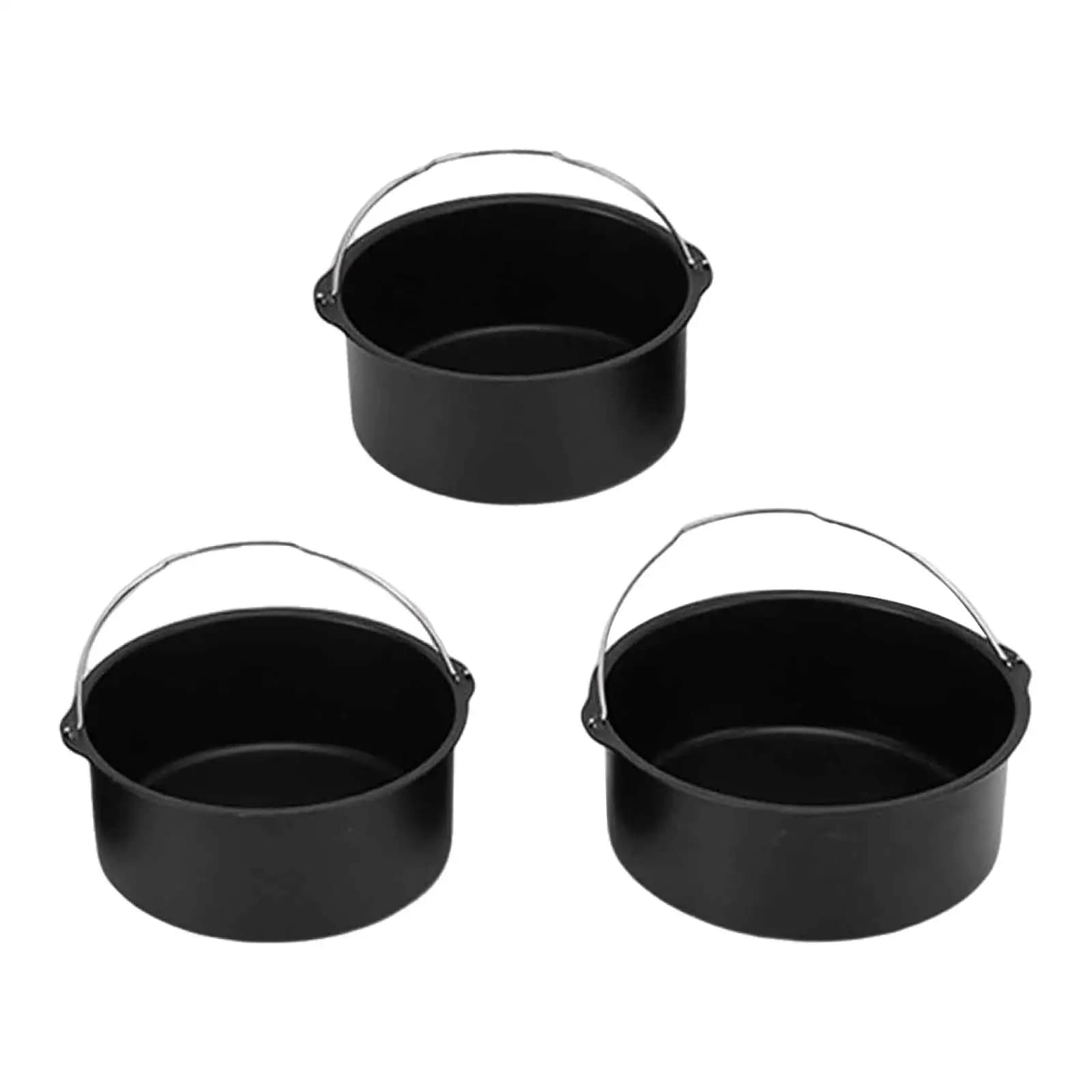 Carbon steel air frying pan fryer accessory for vegetable cakes and bread