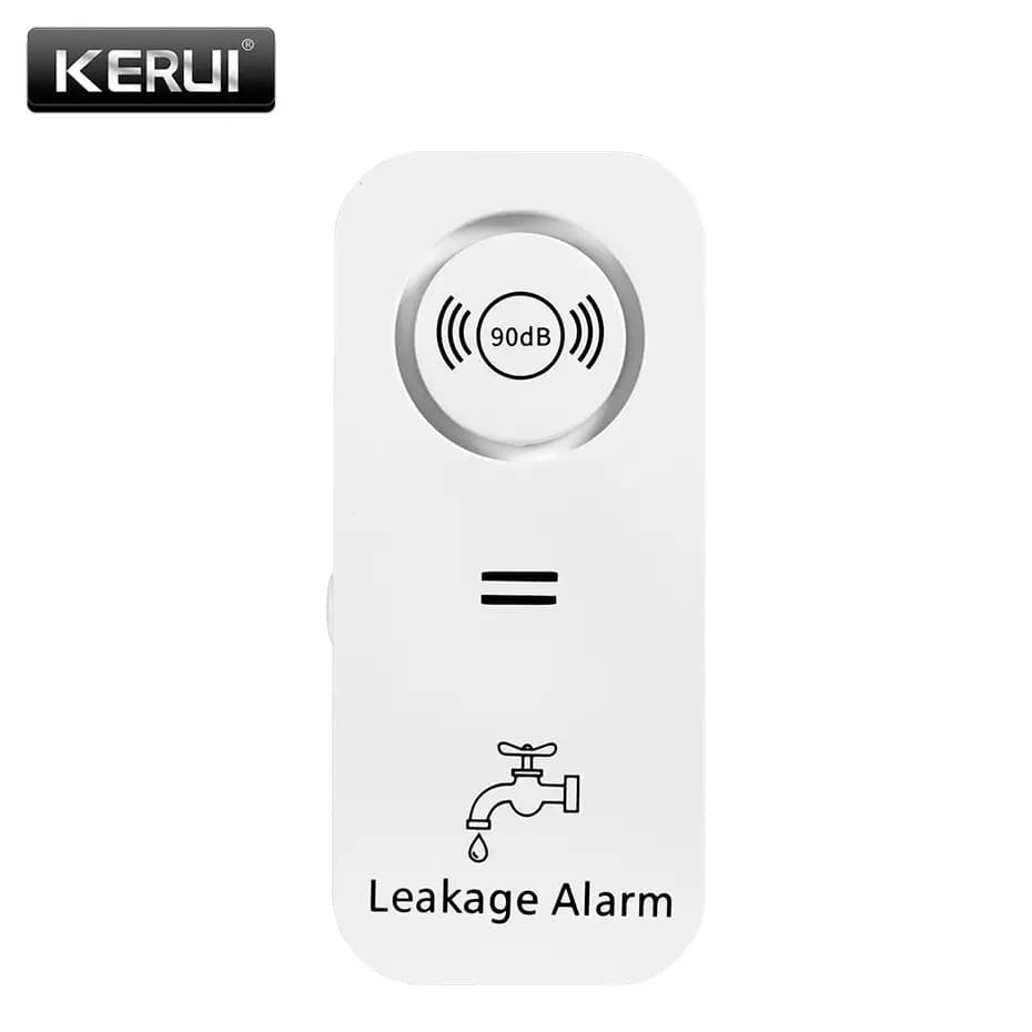 KERUI Sensore acqua wireless Allarme 90dB Rilevatore perdite d'acqua Avviso Monitoraggio perdite e allarme gocciolamento per cucina Bagno Basemen