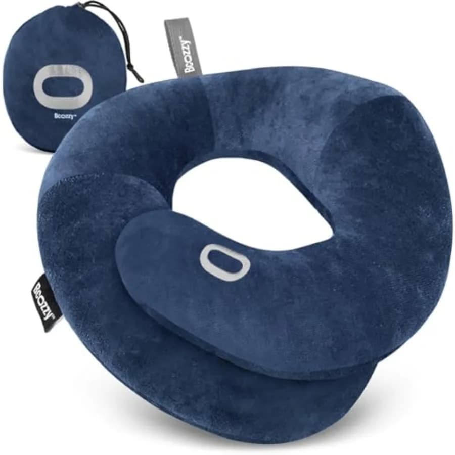 Cuscino da Viaggio per il Collo a Doppio Supporto - 3 Posizioni Ergonomiche per il Comfort di Testa, Collo e Mento - Ideale per Dormire in Posizione Verticale in Aereo