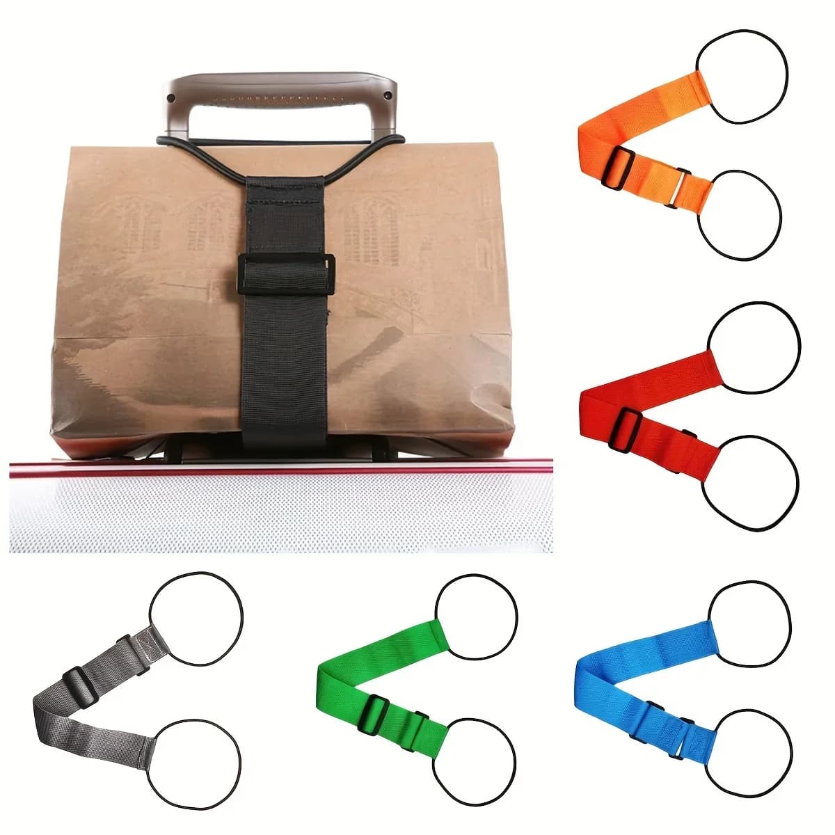 1pc Versatile Elastic Strap Reusable Adjustable Luggage Connector Straps Travel Suitcase Fixed Strap