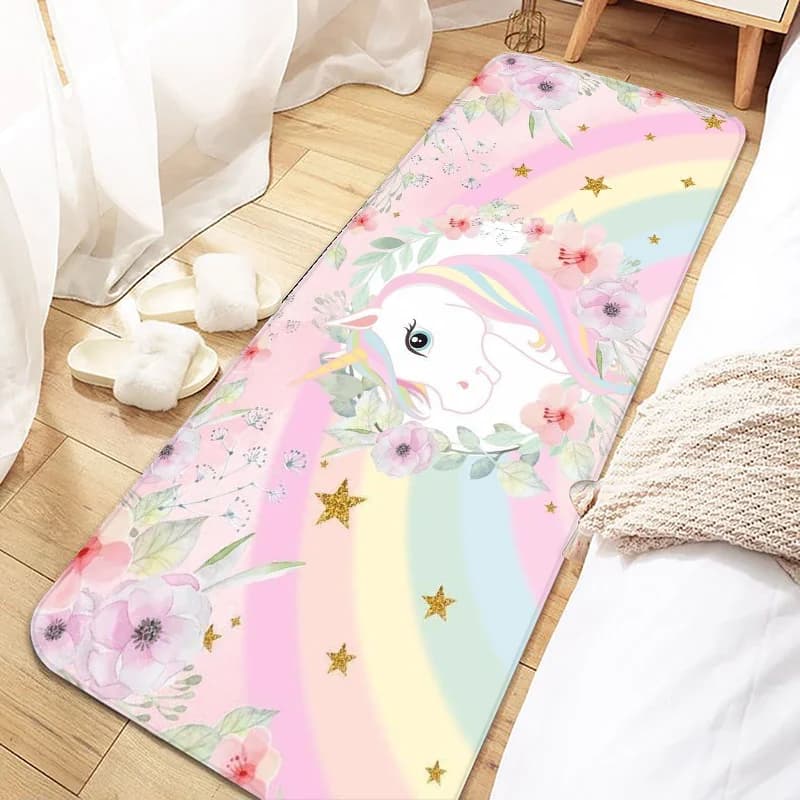 Cartoon Unicorn Girl Door Mat ingresso antiscivolo lavabile cucina tappeto soggiorno corridoio tappeti bagno bagno zerbini