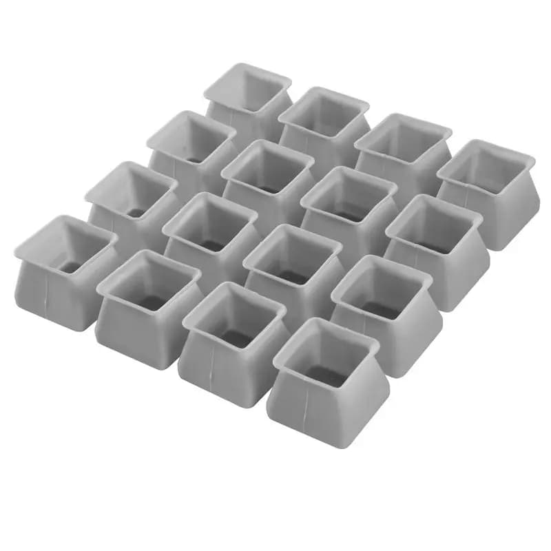 AB13-16Pcs Chair Leg Caps Silicone Floor Protector Square Furniture Table Feet Cover Anti-Slip Bottom Chair Pads