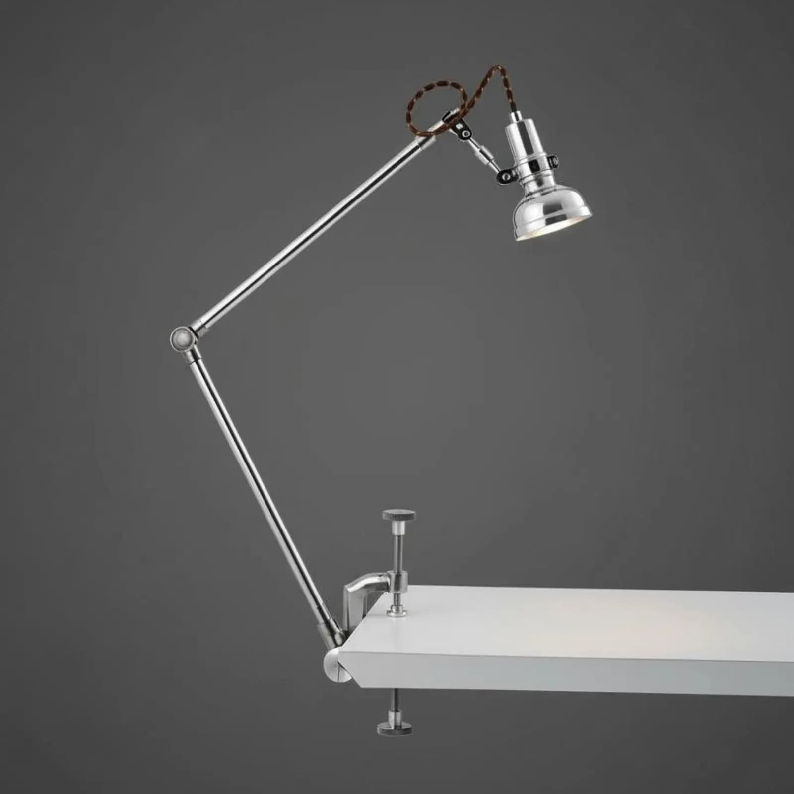 Lampada a Morsetto Design Bauhaus, Lampada da Scrivania Vintage Regolabile, Illuminazione Interna Stabile