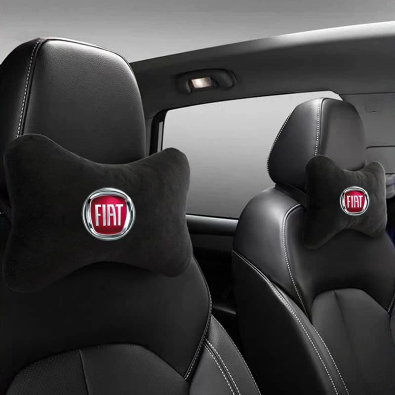 Cuscino per il collo dell'auto in pelle scamosciata Poggiatesta del sedile Cuscino di supporto lombare Protezione della colonna vertebrale per Fiat punto abarth 500 stilo ducato palio bravo doblo