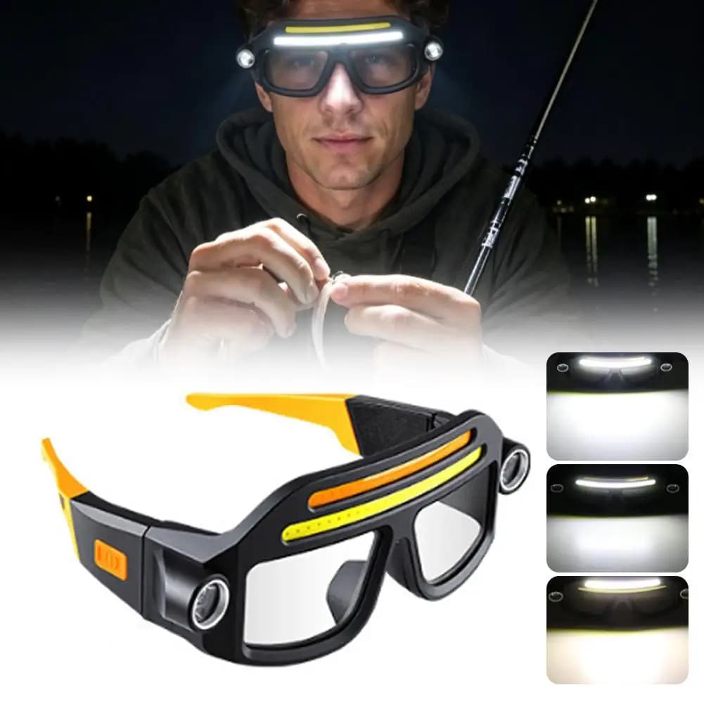XTE Glasses‑Style Headlamp Rechargeable COB Dual‑Light Motion Sensor IPX4 Water‑Resistant Hands‑Free LED Headlamps & Head Torche