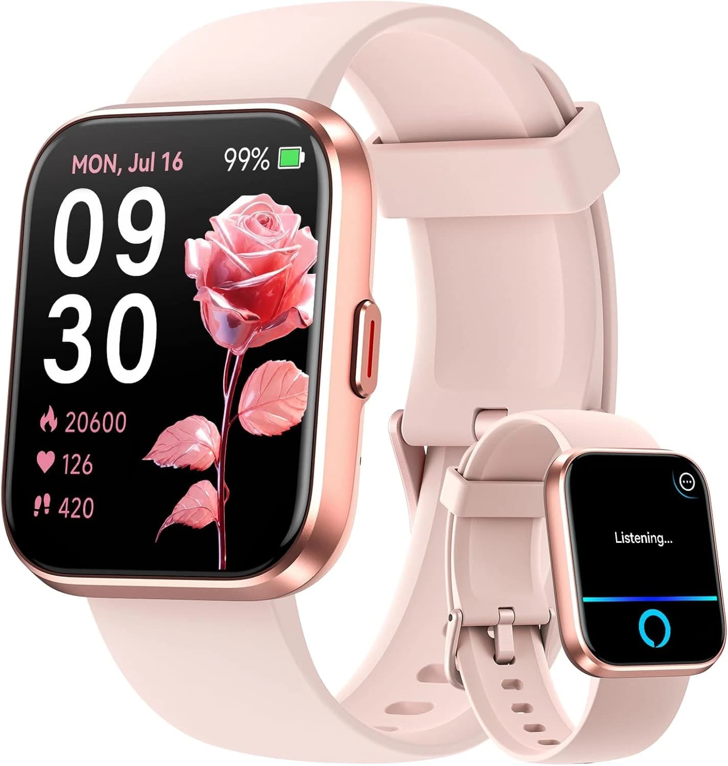 Smart Watch for Android iPhone-Call Receive/Dial/Read Message/AI Control-1.9" HD Screen-IP67 Waterproof Fitness Smartwatch-Blood Pressure/Heart Rate/SpO2/Sleep Monitor
