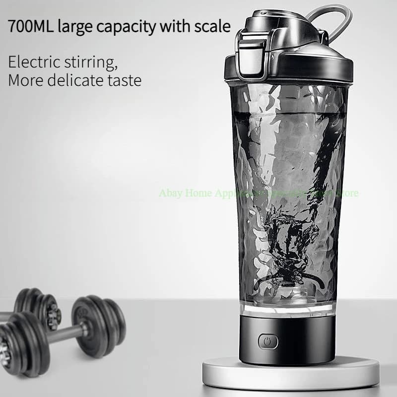 700ML Rechargeable Electric Mixing Shaker Bottle Plastic Protein Powder Mix Cup Portable Gym Fitness Sports Drink Bottle