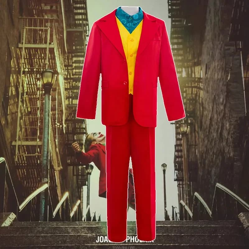 Costume da Joker per cosplay, completo da clown, abito da Joker, uniforme da uomo per Halloween, Natale e feste.