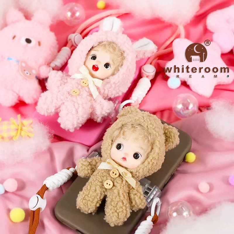 Mini Baby BJD Doll Carry Bag 11cm 13cm Telefono carino con cordino Accessori per bambole per ragazze Applique Clip Regalo per gli appassionati di bambole GIOCATTOLO