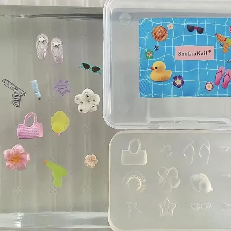 Stampo in Silicone per Unghie 3D a Forma di Fiore, Trasparente, per Decorazioni Nail Art Fai-da-Te, Manicure e Creazioni Artigianali
