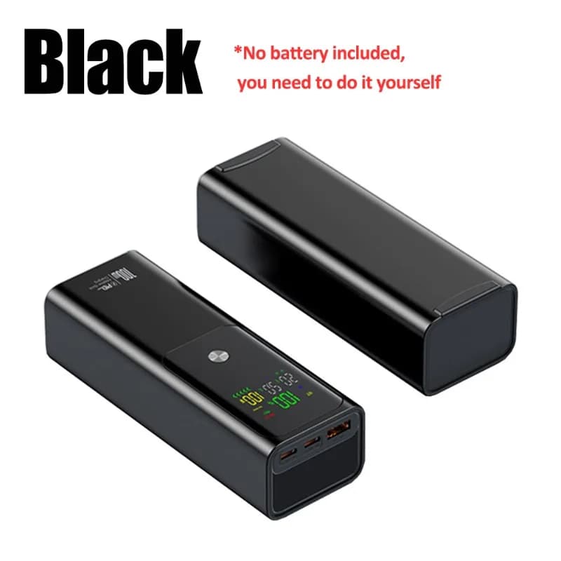 PD 100W Fast Charging DIY Battery Charger Case for 4PCS 21700 Polymer 20000mA Battery Power Bank Box for Macbook Need Welding