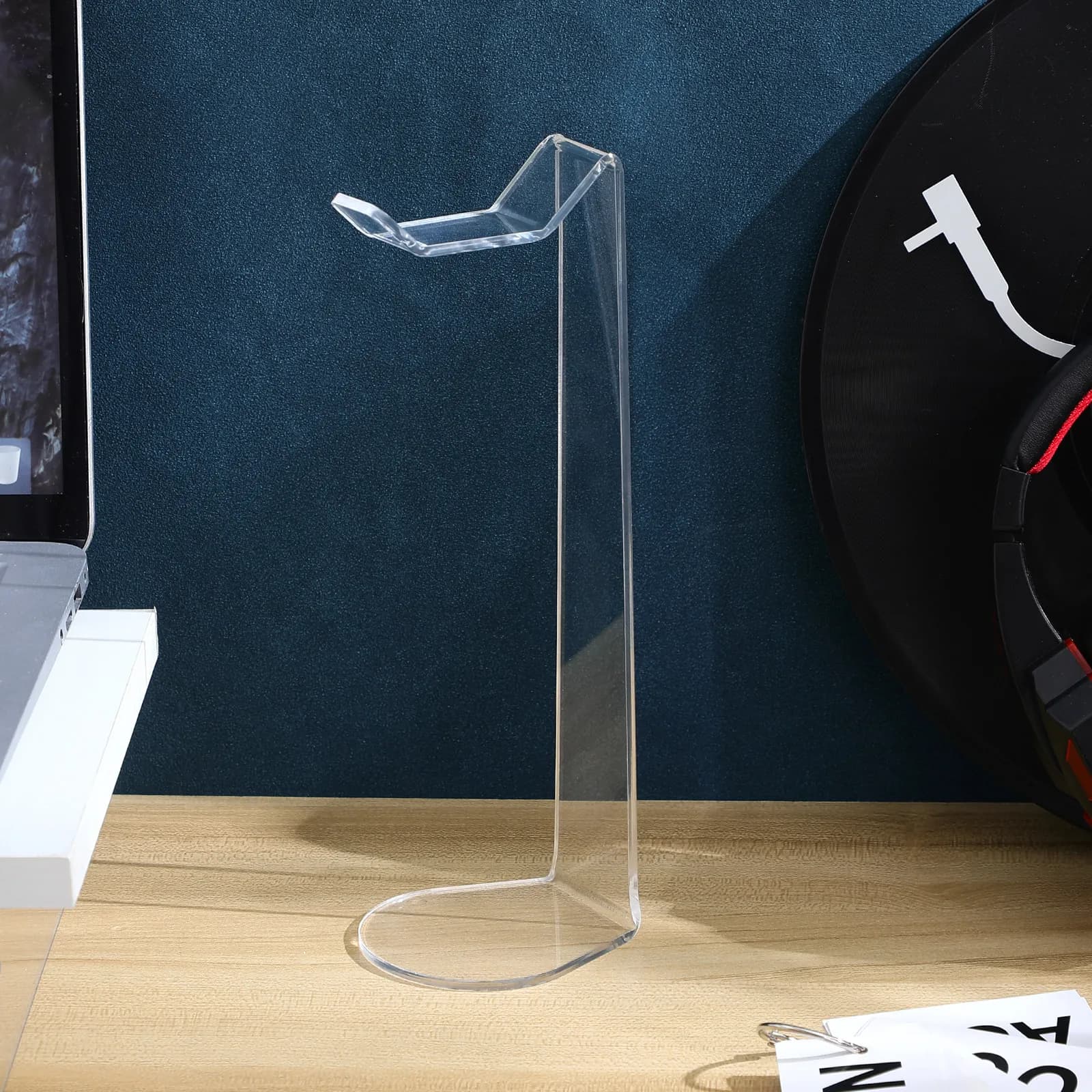 Universal Acrylic Transparent Headphone Holder Stand Desktop Rack Earphone Display Portable Stable Gaming Headset Storage