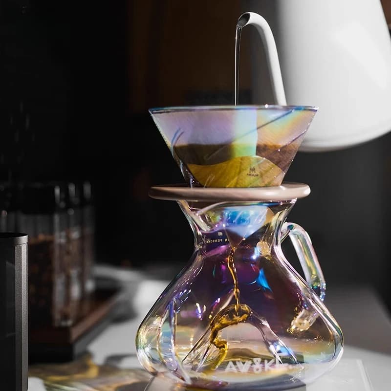 Pour Over Coffee Maker Glass Coffee Server with V60 Dripper Filter Papers Manual Hand Drip Coffee Brewing Set