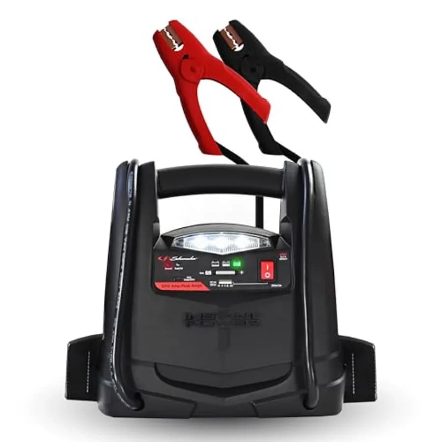 Soluzione 4 in 1 per avviamento elettrico per batteria al litio da 1200 A e centrale elettrica con compressore d'aria da 150 PSI e 2.