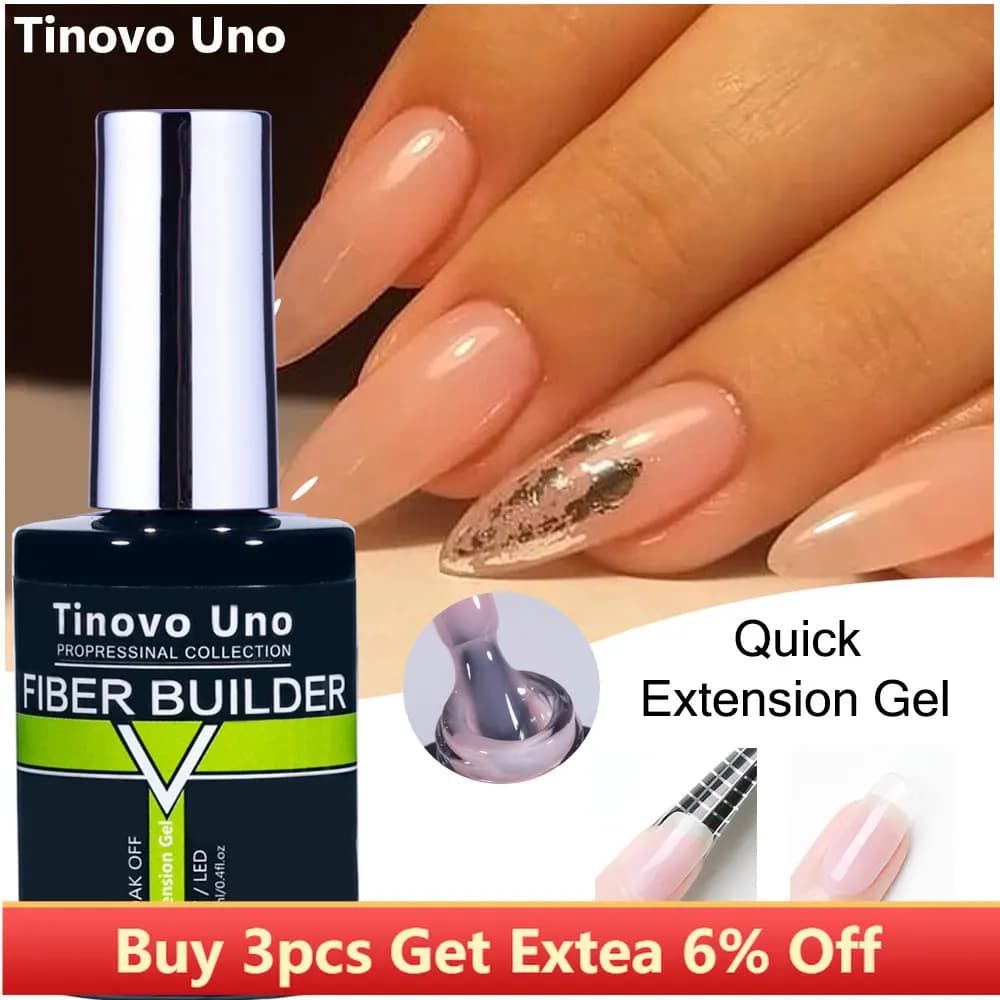 Tinovo Uno 41 colori Builder Gel per unghie in una bottiglia Gel in fibra per estensioni Semi permanente UV Building Unghie in acrilico poli liquido