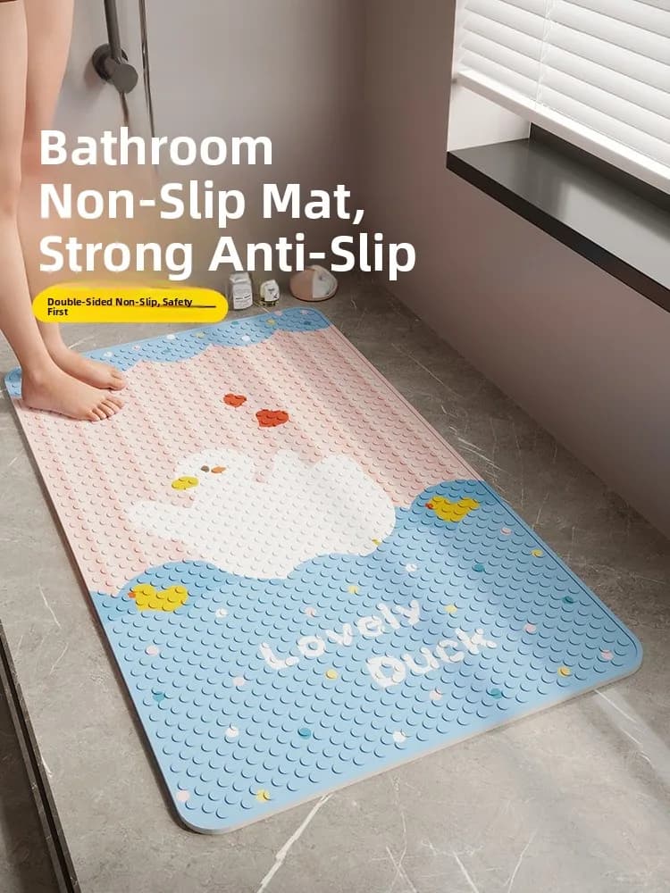 Tappetino Antiscivolo per Bagno, Vasca e Doccia, Impermeabile, per Uso Domestico, con Ventose Antiscivolo per Bambini