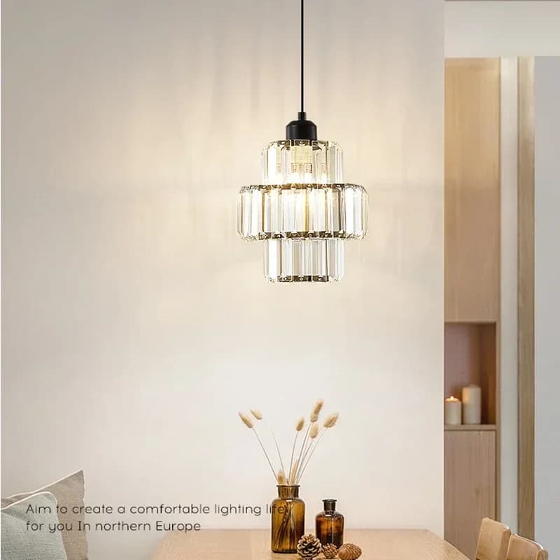 Moderno semplice luce di lusso lampadario di cristallo ristorante bar lampade camera da letto comodino piccolo lampadario ingresso balcone luce