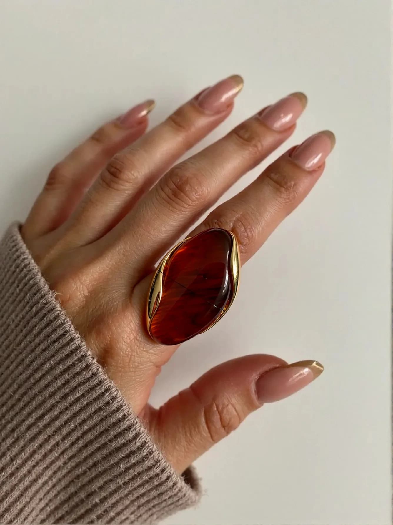 TDJewelry Anelli di forma geometrica in resina colorata in acciaio inossidabile Anello di gioielli quotidiani di moda placcato oro 18 carati per le donne