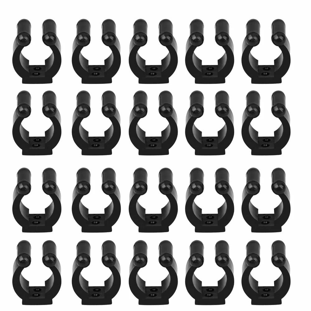 Accessori per Stecche da Biliardo, Organizzatore da Parete per 20 Stecche, Clip Nere per Conservazione Canne da Pesca, Supporto per Stecche da Biliardo, Porta Canne da Pesca