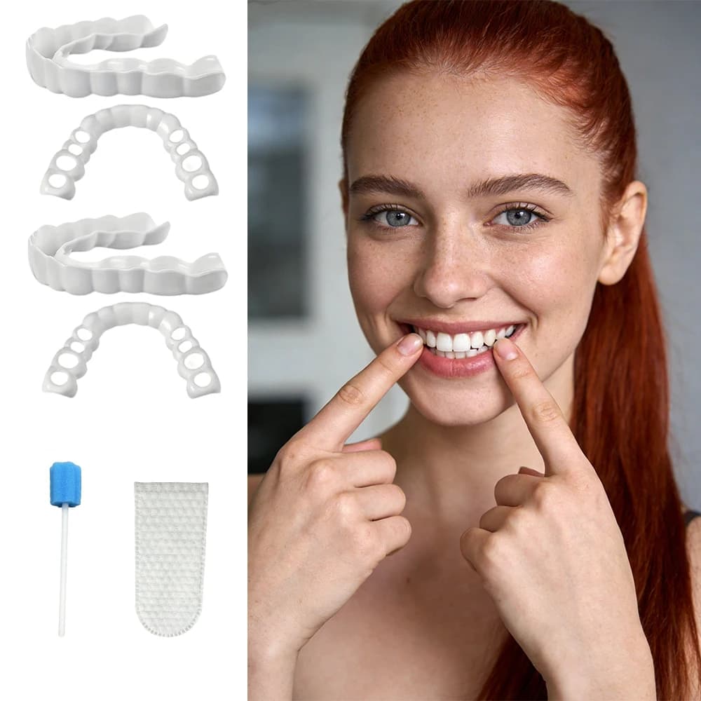 New Yellow Teeth Solution Veneers Reusable Instant Smile Whitening Brighten in Seconds H2931