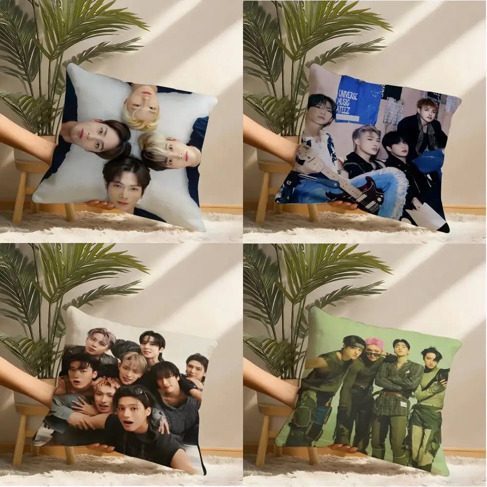 Federa per cuscino A-aTEEZ Singer, stampata su entrambi i lati, cuscino per divano, cuscino per testiera della camera da letto