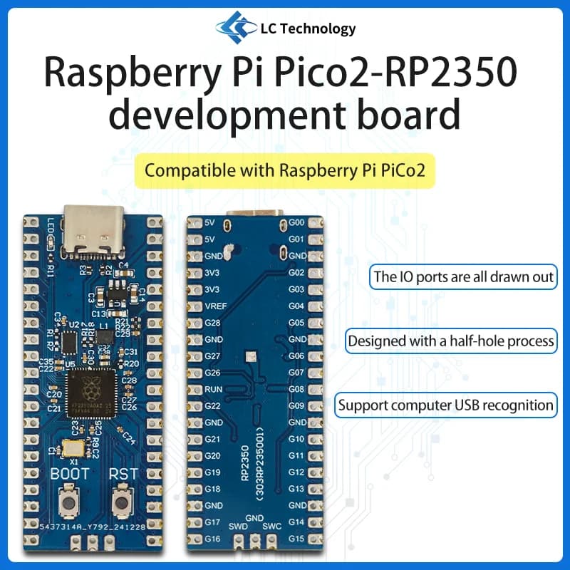 Microcontrollore Raspberry Pi RP2350 Scheda di sviluppo Raspberry Pi Pico 2