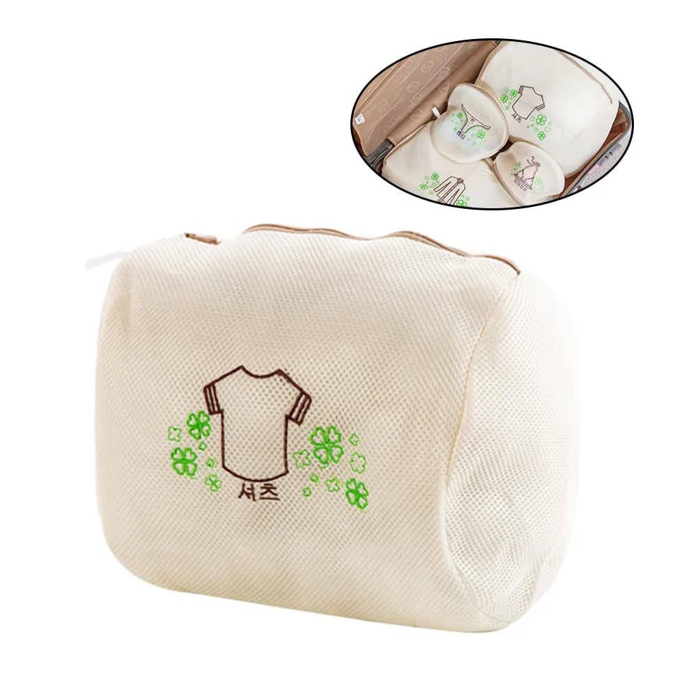 Double Layer Nylon Mesh Laundry Bag Zippered Foldable Lightweight Soft Wash Safe for Bras Underwear Socks Laundry Net Washing