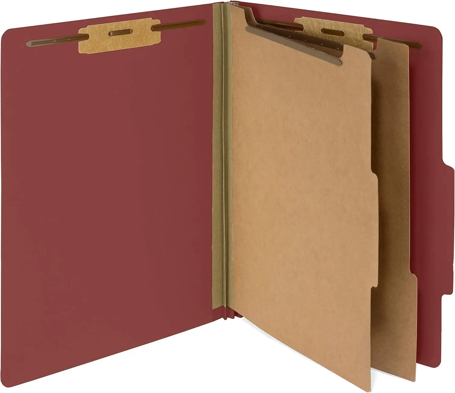 10 Cartelle Rosse con 2 Divisori, Espansioni Tyvek da 2 Pollici, Chiusure Resistenti per Documenti Medici/Giuristici/di Ufficio - Formato Letter