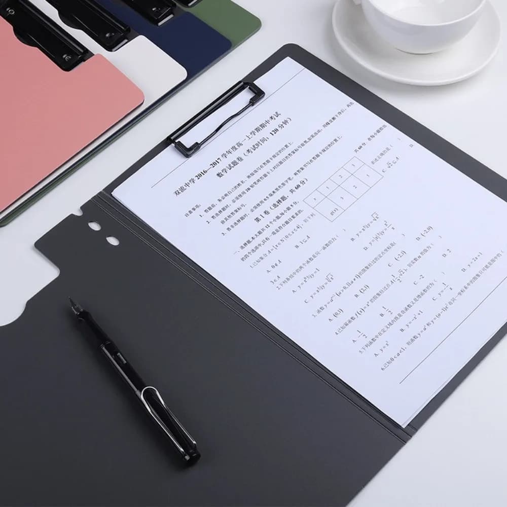 Cartelle Portadocumenti A3/A4 con Copertina Rigida, Clip per Appunti, Organizzatore per Documenti e Contratti, Cancelleria per Studenti