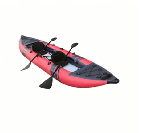 Double inflatable kayak outdoor fishing kayak inflatable boat drifting boat with seat paddle.