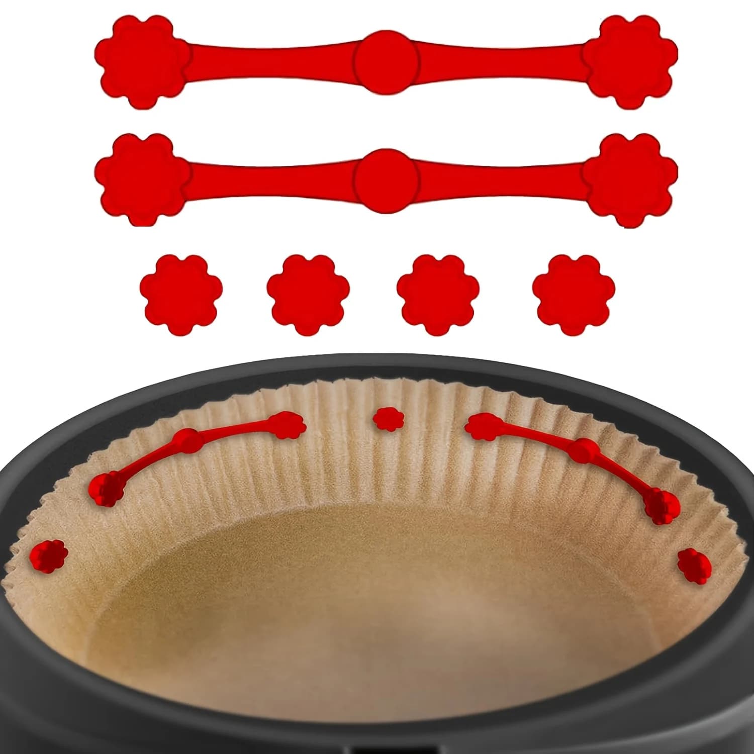 1/2Set Air Fryer Magnete Silicone Buckle for Keeping Padded Air Fryer parchment Card Block Use and Drop Prevent Paper To Burn