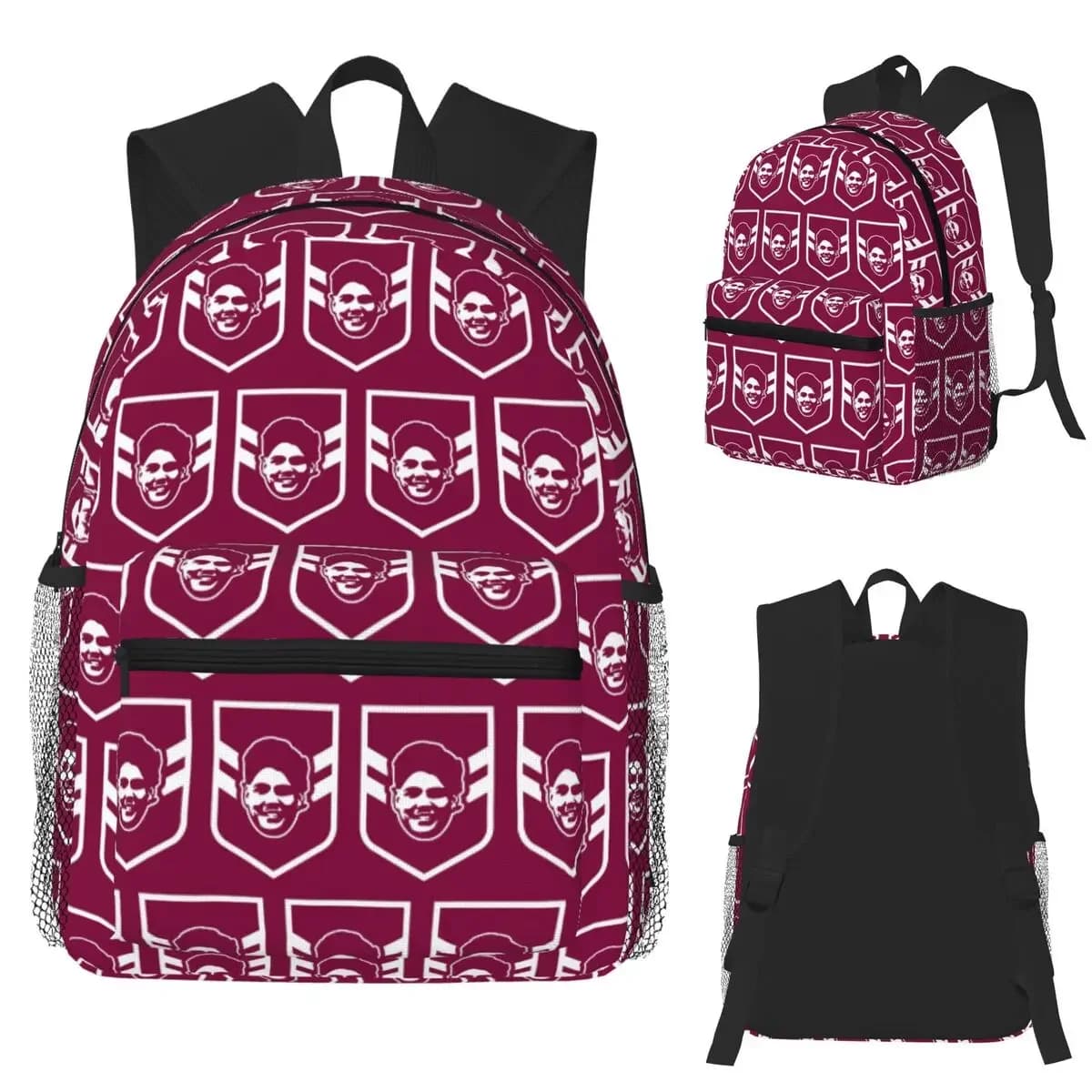 Reece Walsh Queensland Maroons Student Backpack School Bag Hiking Travel Daypack for Men Women Fashion Bookbag Shoulder Bags