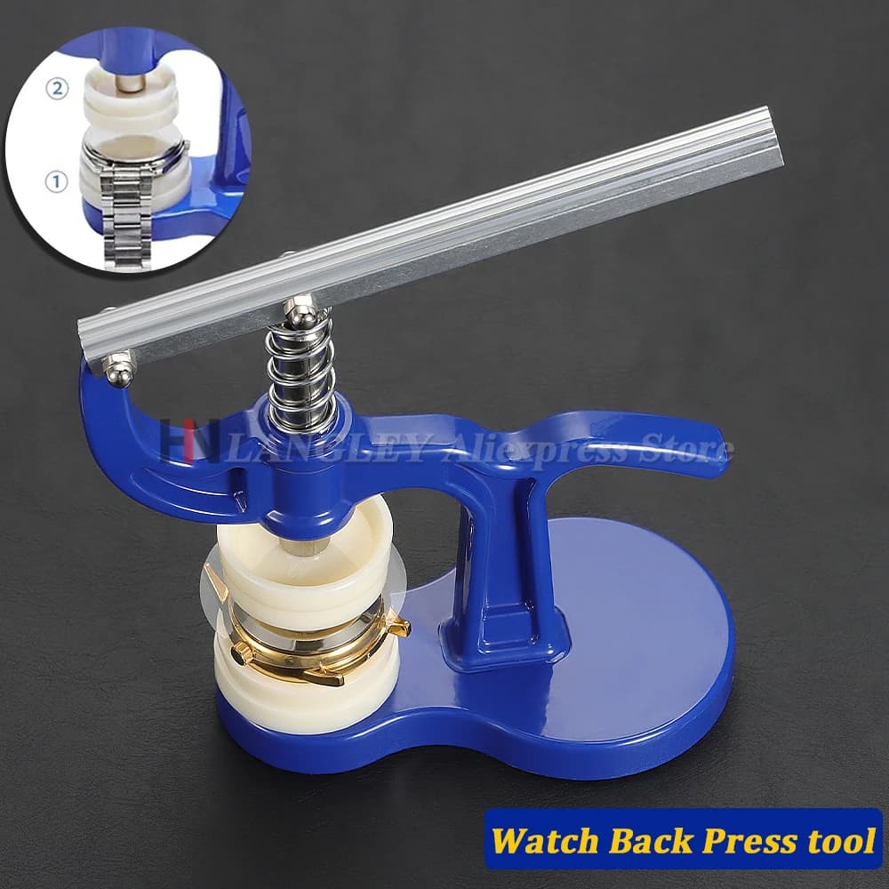 Strumento professionale per pressa per fondello dell'orologio per orologi ravvicinati con 12 dimensioni di stampo Kit di strumenti di riparazione per pressore per orologio con coperchio posteriore