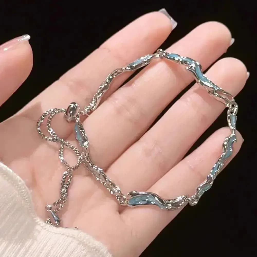 Shiny Pink Crystal Cherry Blossom Bracelet For Women Girls Sweet Moon Bow Floral Cubic Zircon Wrist Bangle Aesthetic Daily Party Jewelry Gift Wholesale Dropshipping