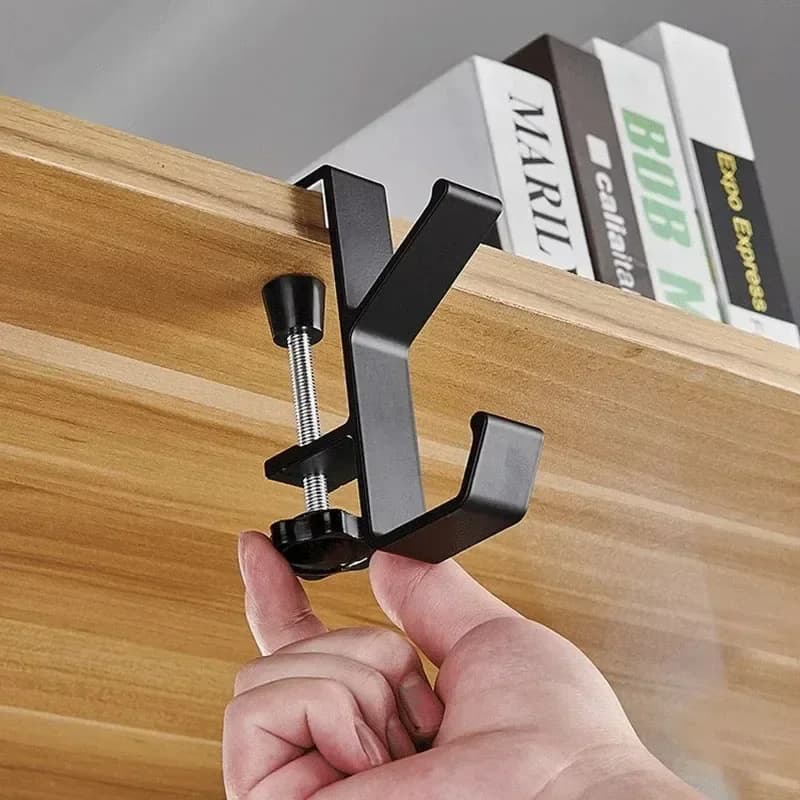 Hooks Adjustable Desk Edge Hooks Gaming Headset Desk Hanger Backpack Storage Hanging Hook Holder Punch-free Bathroom Organizer