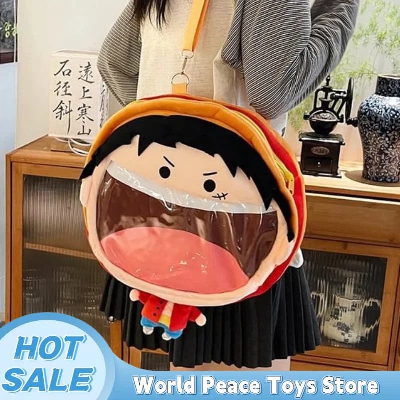 Hot Sale One Piece Luffy Itabag Backpack Anime Large Capacity Transparent Display Crossbody Bag Storage Bag Daily Casual Outdoor
