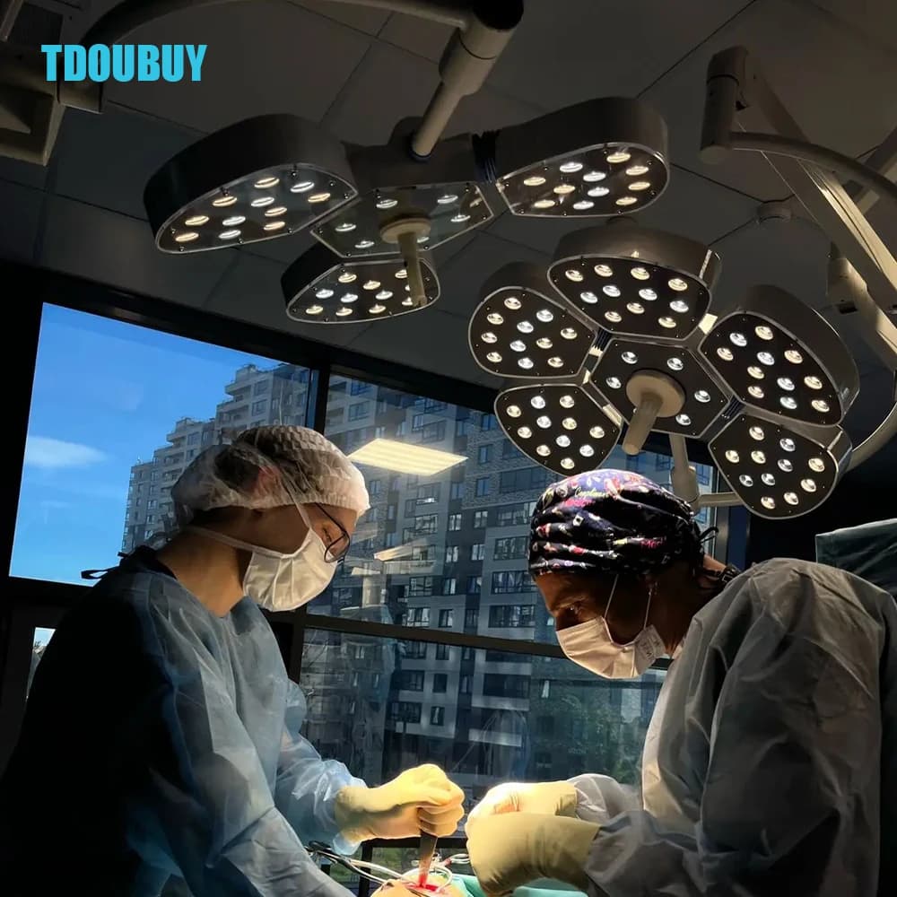 TDOUBUY Double Head Flower Type LED Ceiling Shadeless surgical lamp OT theater light 90 V-240 V